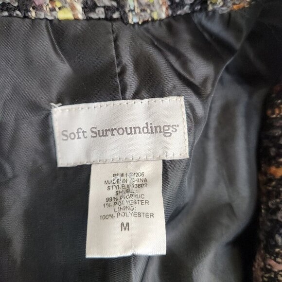 Soft Surroundings Tweed Blazer French Style Multi Braided Women Size M Pockets - Picture 6 of 13